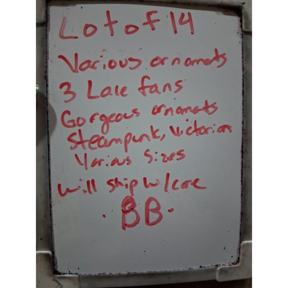 Vintage Christmas Ornament Set Includes Lace Fan Angel Figurines Red Cross Star - Picture 11 of 11